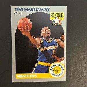 🏀⭐️ROOKIE. Rare Error Card. Tim Hardaway. Rookie of the YR. 1990 NBA HOOPS 113